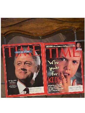 Time Magazine June 3, 1996 & November 18, 1996 Clintons and Kids